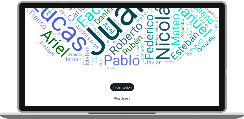 Imagen de una app para buscar nombres